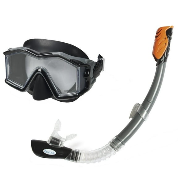 Intex Silicone Explorer Pro Swim Set Snorkel Large Silicone Mask Model 55961