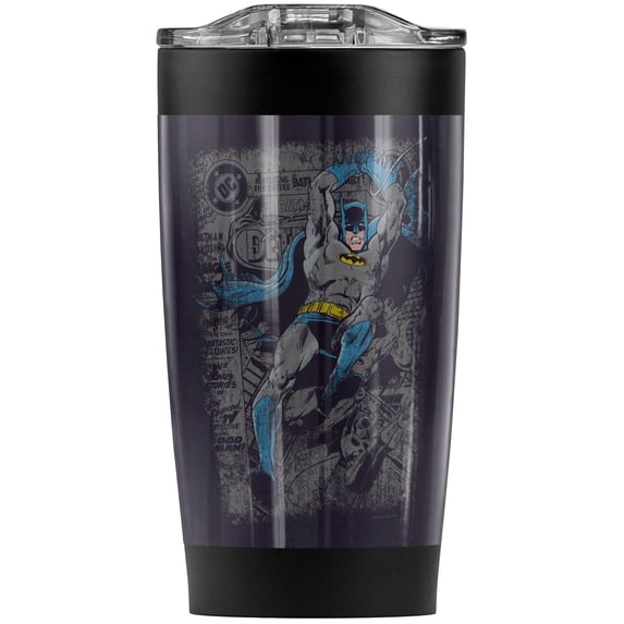 Batman Detective #487 Distress Stainless Steel Tumbler 20 oz Coffee Travel Mug/Cup, Vacuum Insulated & Double Wall with Leakproof Sliding Lid | Great for Hot Drinks and Cold Beverages