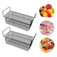 thumbnail image 1 of Freezer Basket, 2Pcs Chest Freezer Organizer, Space Saving Deep Basket Stackable Storage Rack Deep Freezer Metal Wire Baskets for Refrigerator Food Storage, 1 of 7