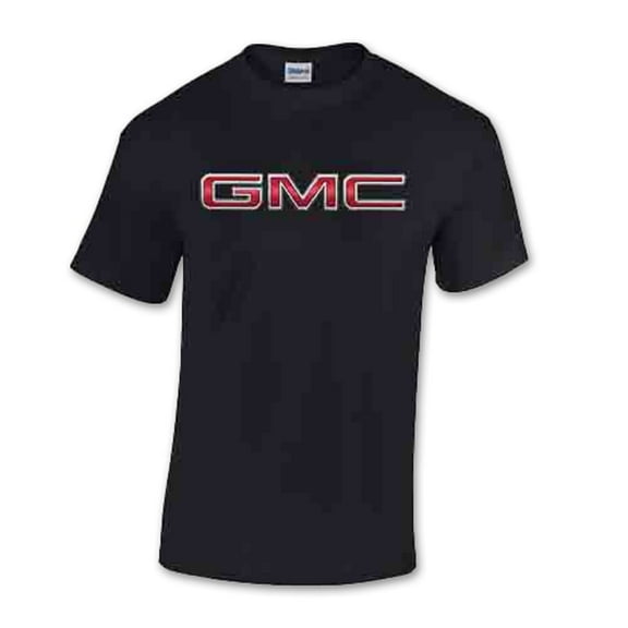 GMC Black Cotton Front Print T-Shirt - Size Large