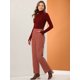 thumbnail image 4 of Pantalones de pana Allegra K mujer elásticos cintura alta sueltos largos rectos marrón XL, 4 of 6
