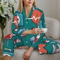 thumbnail image 4 of Goofa Medical Elements Printed Women’s 2 Piece Pajama Set Super,Pajamas Women's Long Sleeve Sleepwear Soft Button Down Loungewear Pjs Lounge Set Nightwear-Large, 4 of 9