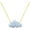 White Gold, variant on Opal Cloud Pendant Necklace for Women - Blue White Tiny Imitation Opal Clavicle Chain Jewelry