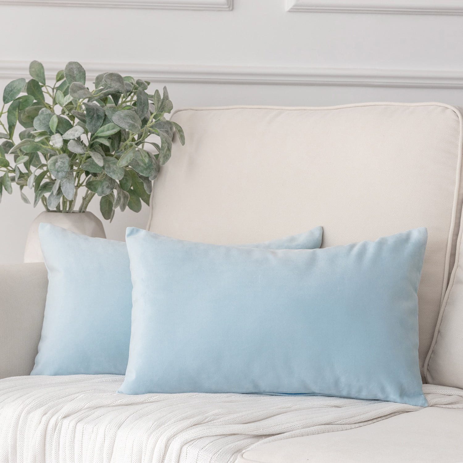 Phantoscope Soft Silky Velvet Series Square Decorative Throw Pillow ...