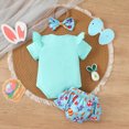 thumbnail image 4 of Kaprioy Baby Girl Easter Outfit My First Easter Romper Bunny Ruffle Skirt Dress Headband Set Cute Spring Clothes Girls Easter Outfits, 4 of 9