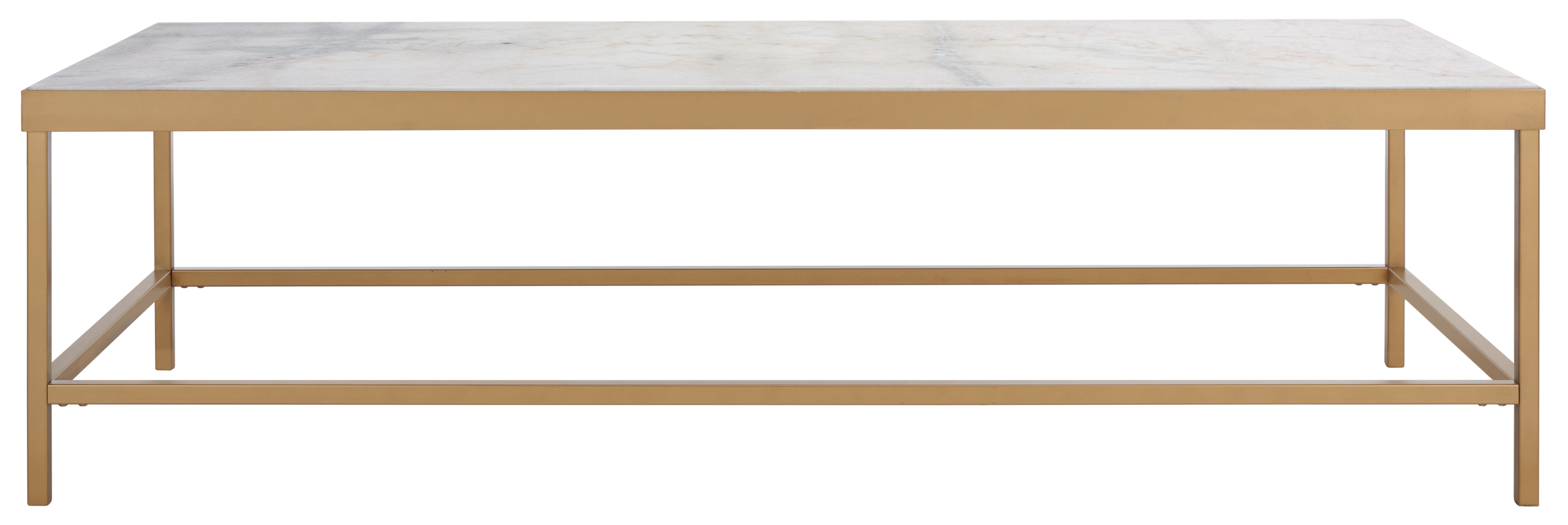 SAFAVIEH Couture Caralyn Contemporary Marble Coffee Table, White/Brass