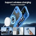 thumbnail image 3 of KOMI for iPhone SE 4 Case: for iPhone SE 4th Gen 2025 Case, Translucent Matte Back Compatible with Magsafe Magnetic Slim Shockproof Protective Case with Lanyard Strap Phone Cover, Blue, 3 of 5