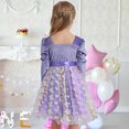 thumbnail image 6 of Ardorlove Kids Girls Long Sleeve Velvet Tulle Dress Square Neck Tutu Princess Dress for Wedding Birthday Commemorative Day Party, 6 of 7