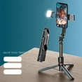 thumbnail image 5 of Perche à Selfie Sans Fil Prolongée avec Double Lumière de Remplissage Support de Téléphone Réglable Perche à Selfie Multifonctionnelle Support de Cellulaire Compatible pour Téléphones Intelligents IOS Android L12 Support Parapluie Noir, 5 of 5