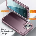 thumbnail image 4 of SaniMore for iPhone 14 Plus Case, 3-Layer Shock Absorbing Non-Slip Stripes [Soft Silicone Rubber] [Hard PC Bumper] Military Grade Shockproof Protective Cover for iPhone 14 Plus, Purple, 4 of 8
