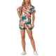 thumbnail image 2 of Conjuntos de Mujeres de Hawái de 2 Piezas, Camisa Floral de Botones y Pantalones Cortos, Ropa Casual para Vacaciones Tropicales en la Playa 2026 XS Blancos, 2 of 6