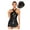 Black, variant on iiniim Womens Sleeveless Sparkly Sequins Tassel Fringe Dress with Hat Latin Jazz Salsa Tango Dancewear Black XXL