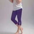 thumbnail image 2 of Loopsun Girls Leggings, Girls Cropped Trousers Leggings Stretchy Athletic Tights Workout Running Yoga Pants Purple 4-5 Years, 2 of 5