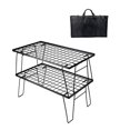 thumbnail image 1 of Mesa de Malla para Parrilla, Mesa de Barbacoa, Escritorio de Malla para Fiesta, Carbón, Mesa de Malla Plegable Multifuncional de Acero para Barbacoa Mesas de 2 piezas, 1 of 8