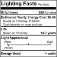 thumbnail image 3 of Bulbrite 862788 4W Dimmable C15 Shape 2100K Filament Medium E26 Base Amber Spunlite LED Bulb - Pack of 4, 3 of 7