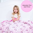 thumbnail image 6 of LollyBanks Ruffle Baby Girl Blanket, Organic Cotton Muslin Crib Quilt, 40 x 36 in, Pink Golf Print, 6 of 8