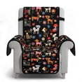 thumbnail image 2 of SCRAWLGOD Dog Floral Print Recliner Chair Cover Breathable Anti Dust Furniture Protector Non Slip Recliner Cover with Elastic Straps, 2 of 7