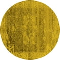 thumbnail image 1 of Ahgly Company Machine Washable Indoor Round Oriental Yellow Industrial Area Rugs, 5' Round, 1 of 4