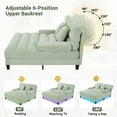 thumbnail image 3 of Modern Chaise Lounge Sofa,57.1" Versatile Sofa Chaise with Adjustable 6 Position Backrest,Chenille Upholstered Lounge Sofa Chair with Built In RGB LED Light Strip for Living Room,Green, 3 of 7
