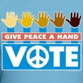 thumbnail image 3 of CafePress - Vote Peace Fitted T Shirt - Fitted T-Shirt, Vintage Fit Soft Cotton Tee, 3 of 4