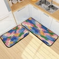 thumbnail image 7 of 2-Piece Kitchen Rugs Set Non-Slip Mats Carpet Floor for Kitchen, Bathroom (19.7"x27.6" & 19.7"x47.2") Colorful Splashes and Brushstrokes, 7 of 7
