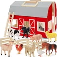 thumbnail image 1 of Juguetes Farm Animals YEEBAY para niños de más de 3 años con granero grande de madera, 1 of 7