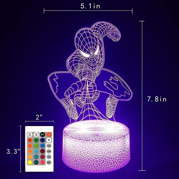 Spiderman Réveil Coloré Personnage De Dessin Animé LED Réveil Voyage 3D