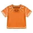 thumbnail image 4 of Sholeno Kid Boys Girls Jazz Hip Hop Modern Dancewear Festival Party Dance Tops Sparkly T Shirt Tees Orange 10-14, 4 of 6