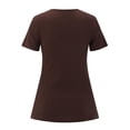 thumbnail image 4 of Women's Summer Fashion Short Sleeve V-Neck Ribbed Solid Casual T-Shirt with Mesh Panel, 4 of 4
