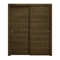 Sliding Closet Bypass Doors 56 x 84 inches | Ego 5000 Marble Oak | Rails Hardware Set | Wood Solid Bedroom Wardrobe Doors