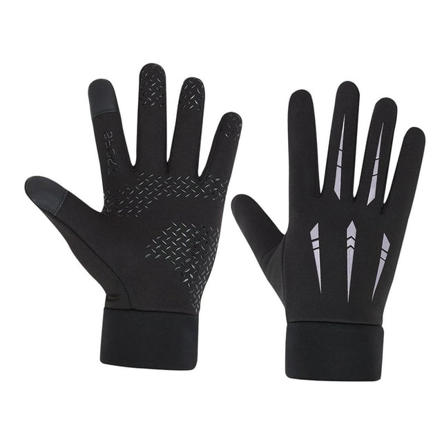 Guantes de invierno para ciclismo, cómodos, de dedos completos, antideslizantes, para nieve y esquí. Gris