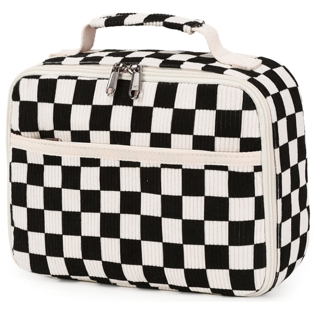 Bolsa Térmica para Almuerzo Bluboon para Niñas, Aislada, de Pana, 7.6L Negra/Blanca
