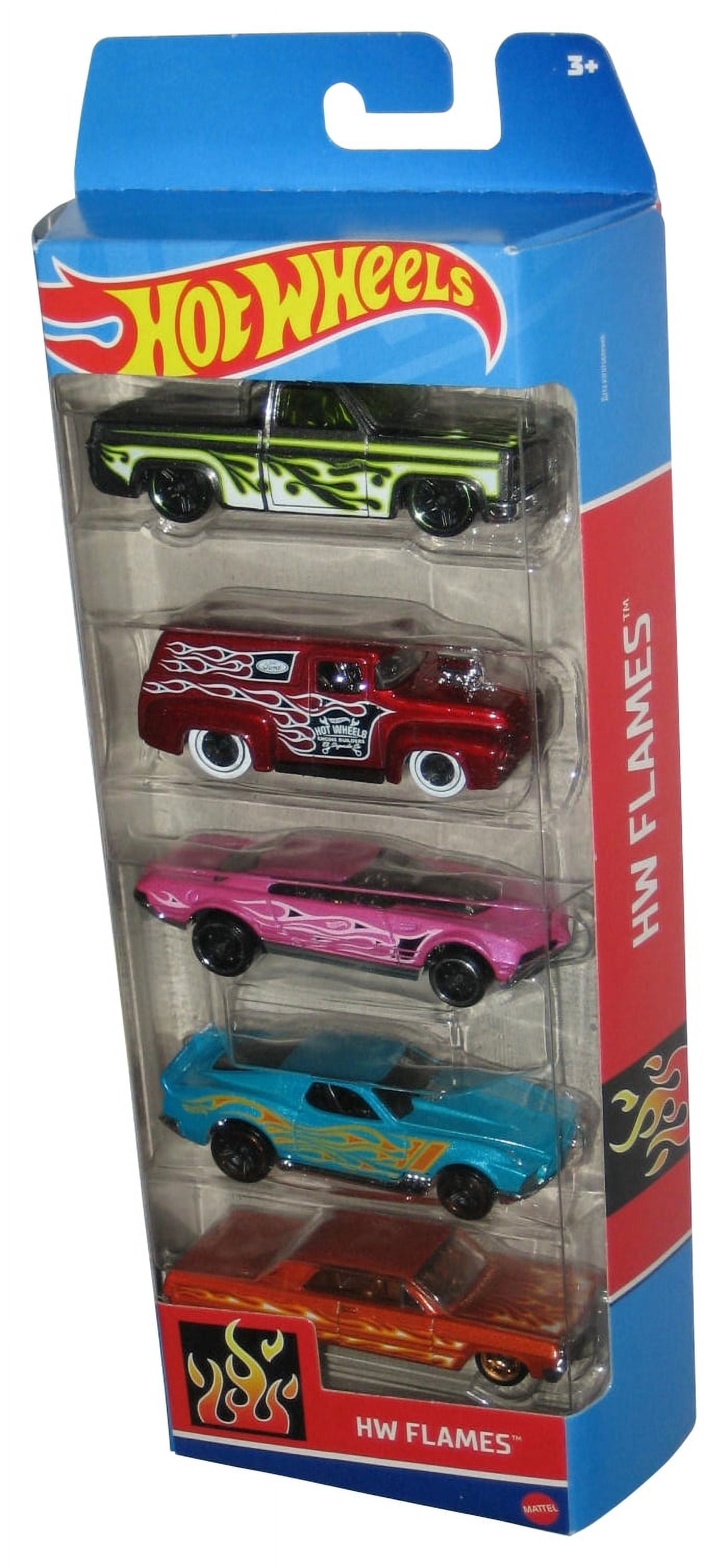 Mattel Hot Wheels Flames Cars and Trucks Set, Metal Plastic