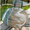 thumbnail image 1 of Elastic Tablecloth for Round Tables, 54"-58" Sea Round Table Cloths with Waterproof, Fitted Tablecloth for Outdoor,Dining, Kitchen, 60", 1 of 7