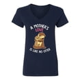 thumbnail image 2 of Wild Bobby A Mother's Love Is Like No Otter Women Standard V-Neck Tee, 2 of 6