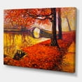 thumbnail image 3 of Designart ' Little Bridge In Deep Orange Autumn Landscape I ' Traditional Canvas Wall Art Print, 3 of 4