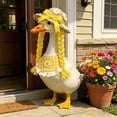 thumbnail image 5 of Eolstice Porch Goose Outfit, 23 Inch Large Goose Figurine Clothes with Straw Hat and Braid Wig, Summer Country Style Farmhouse Porch Goose Decor Accessories,Yellow, 5 of 9