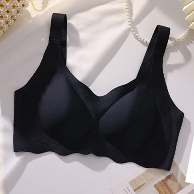 LOVZFMLL Bras for Women Woman's Color Block Back Buckle Thin Style Ventilate Bra Without Steel Rim Black 38