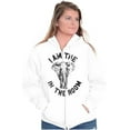 thumbnail image 4 of I'm the Elephant in Room Funny Joke Unisex Fleece Graphic Zip Up Hoodie Brisco Brands 2X, 4 of 5