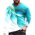 thumbnail image 2 of EQWLJWE T-Shirts for Men Men Long Sleeve Printing Round Neck Pullover T Shirt Blouse, 2 of 3