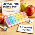 thumbnail image 7 of ACDANC 7-Day Pill Organizer,2X Day,Multicolor,1 Count,Pill Organizer,Pill Case, 7 of 7