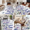thumbnail image 5 of Purple Floral Area Rugs 8'x10', Washable Small Throw Rugs for Living Room Patio, Spring Lavender Daisy Butterflies Botanical Indoor Outdoor Rug Non-Slip Low Pile Carpet Runner Reversible Floor Mats, 5 of 8