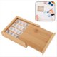 thumbnail image 2 of Caja de de Acuarela de Madera con Rejilla de Media Bandeja, Paletas de Rayos de Dibujo Al Óleo Vacías y Extraíbles, Bandeja de Pintura Portátil para Viaje, 2 of 5