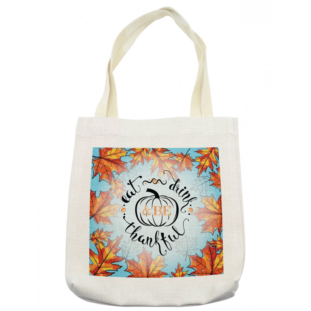Ambesonne - Saying Tote Bag, Eat Drink Be Thankful Words ...