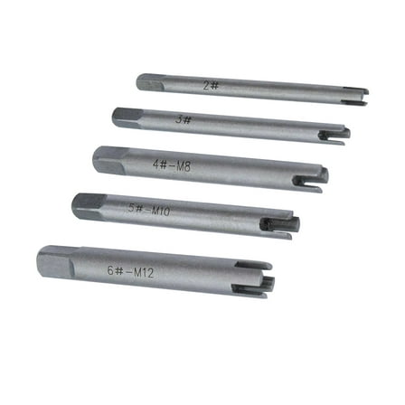 5Pcs 2#~6# Broken Head Taps Stripped Screw Remover Kit, Stripped Screw Extractors with Box