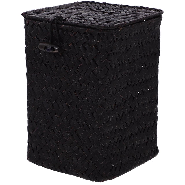 CRAFTHROU Caja De Almacenamiento Tejida Con Color Negro Para Organizar Escritorio Y Hogar