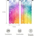 thumbnail image 2 of Colorful Rainbow Curtains Kids Girls Cute Clouds Pastel Ombre Starry Sky Stars Girly Aesthetic Rod Pocket Multicolor Princess Bedroom Living Room Treatment Fabric 2 Panels 42Wx63H Inch, 2 of 6