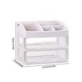 thumbnail image 3 of Makeup Organizer Shelf for Vanity or Bathroom Counter, Multi-Layer Plastic Cosmetic Storage Rack with Rotating Base, White Desktop Skincare Holder for Dorm Room and Small Spaces, 3 of 7