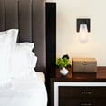 thumbnail image 2 of Claxy Matte Black Wall Sconce with Raindrop Frosted Glass Shade, 2 of 6