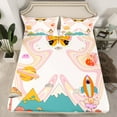 thumbnail image 2 of Homewish Cartoon Rocket Planet Full Size Sheets,Cute Mushroom Bed Sheets,Boho Style Moth Sheet Sets For Kids,Ultra Soft Home Decor,4pcs, 2 of 7